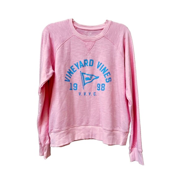 Vineyard Vines Sweatshirt Size L Womens Lightweight Pink Crewneck NEW 19-98 - Picture 1 of 12